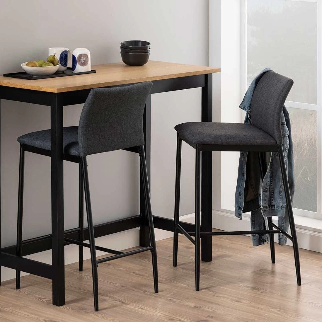 Barstoel Darren - Grijs/zwart