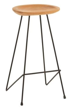 Barstoel Teak Hout/ijzer Naturel