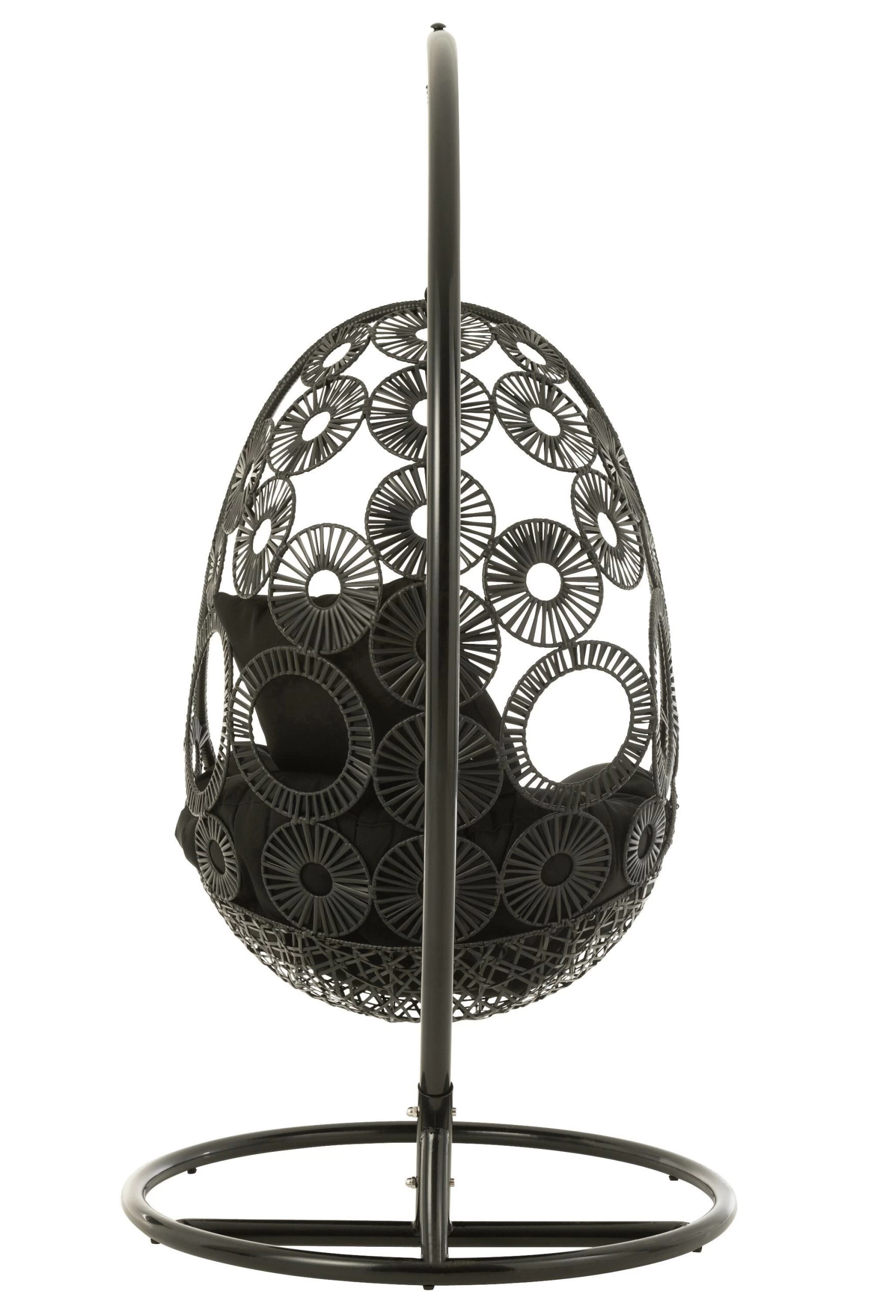 Hangstoel+kussens Bula Metaal/riet Zwart - Afbeelding 8
