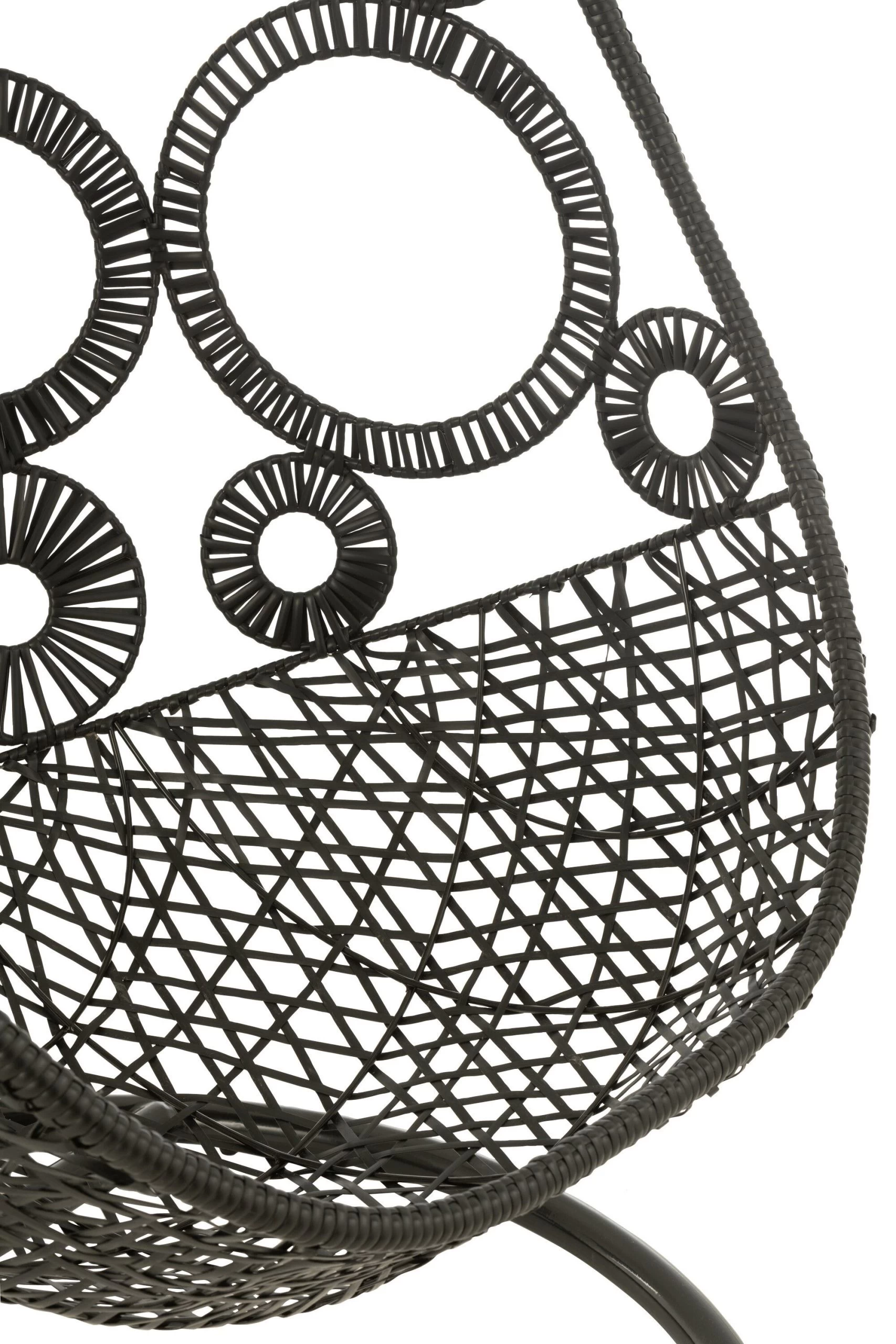 Hangstoel+kussens Bula Metaal/riet Zwart - Afbeelding 7