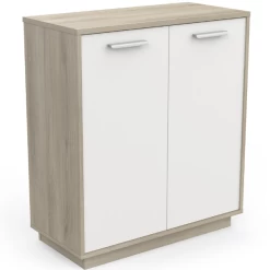 Opbergkast Leontien 2 Draaideuren-Kronberg Eik/mat Wit