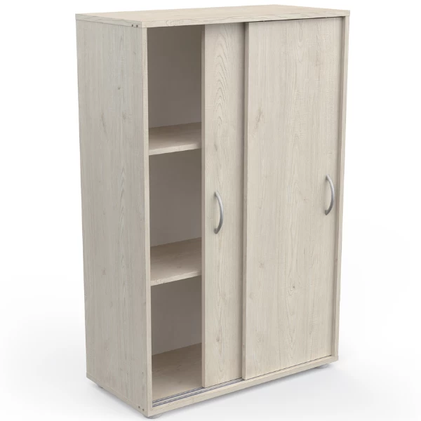 Opbergkast Nexine 2 Schuifdeuren En 2 Legplanken-Topanga Eik - Afbeelding 4