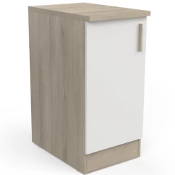 Onderkast Romanie 40 Cm 1 Draaideur En 1 Legplank-Kronberg Eik/mat Wit