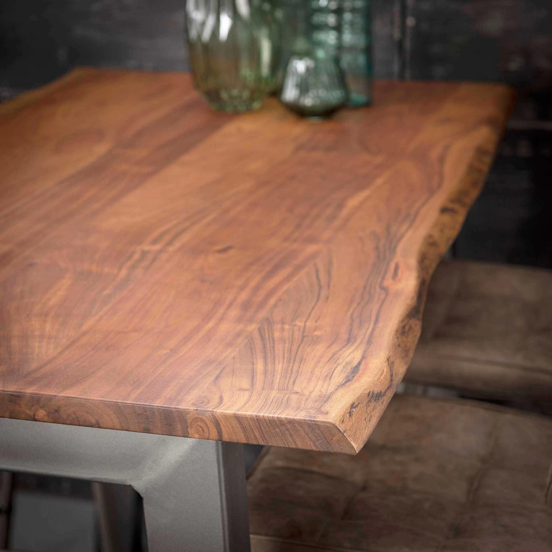 Bartafel Edge 147x80 Met Acaciahout - Bruin/grijs - Afbeelding 3