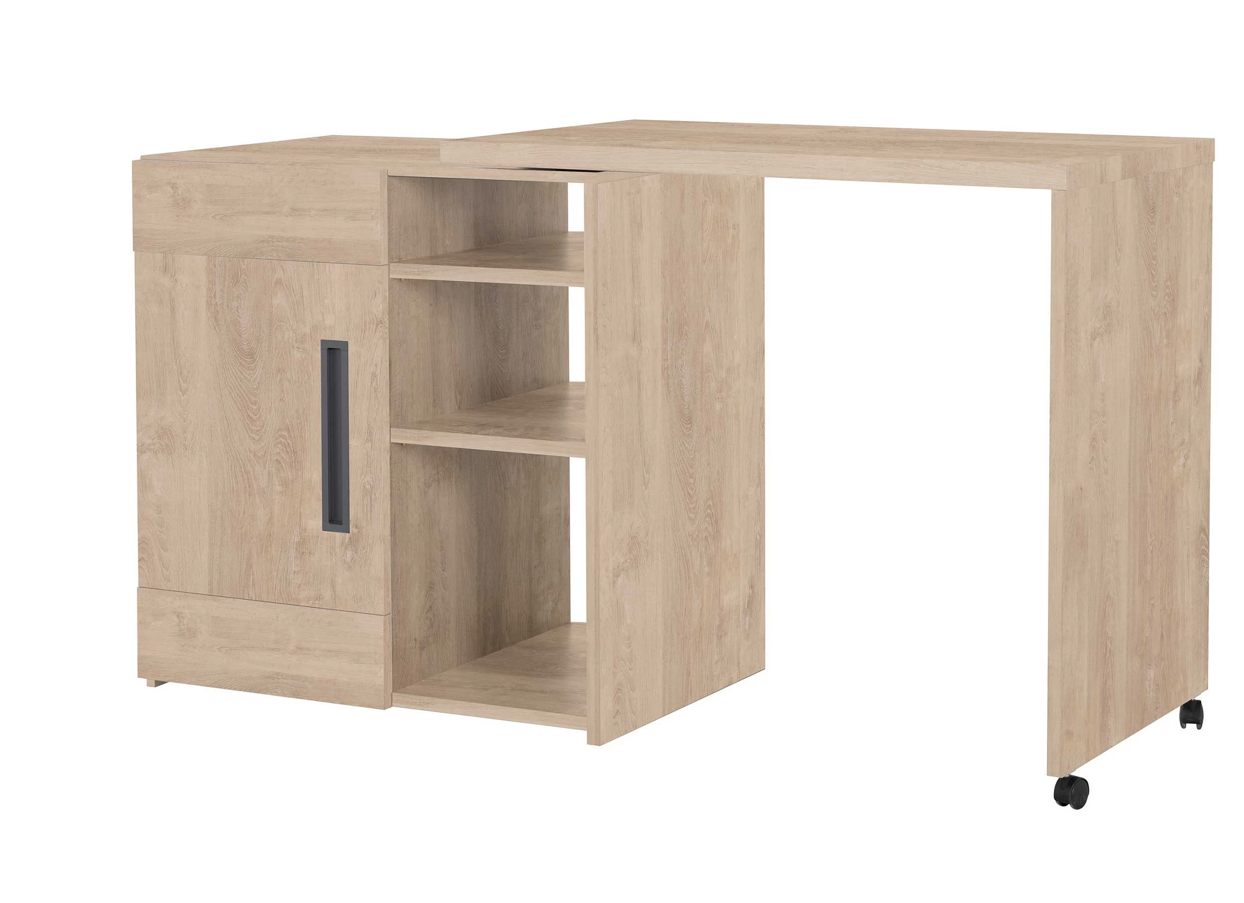 Barmeubel Bosy 160x60 Met Opbergmogelijkheden - Blonde Eik - Afbeelding 2