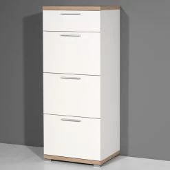 Ladekast Tosun 48 Cm Met 4 Lades - Wit/eik