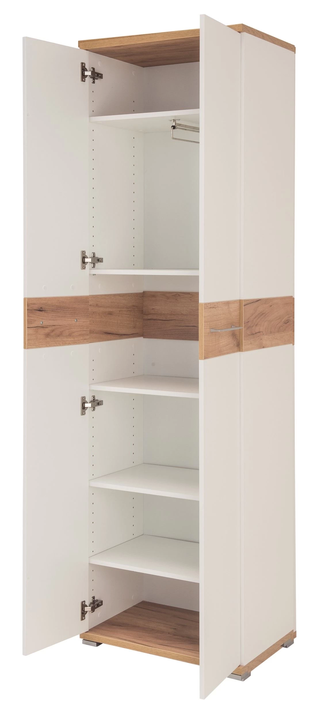 Garderobekast Stoffel 59cm - Wit/eik - Afbeelding 2