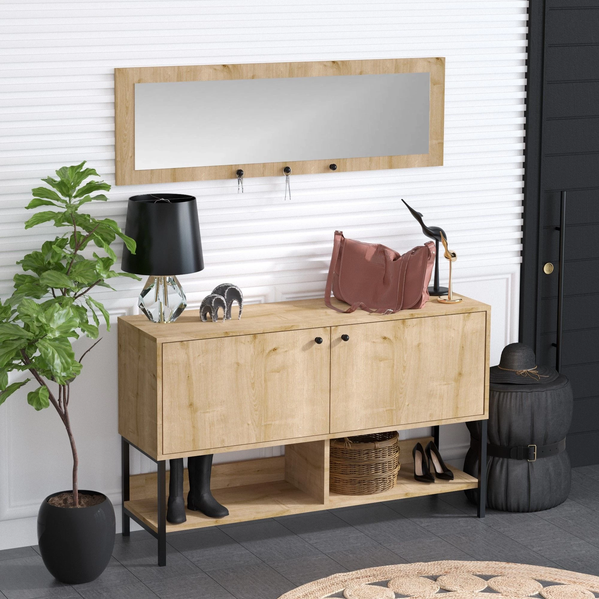 Schoenenkast Smaragd | 100% Melamine Gecoat | Saffier Eik - Afbeelding 5