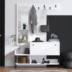 Schoenenkast Emerald | 18mm Dikte | 120x70x35cm | Wit Zwart