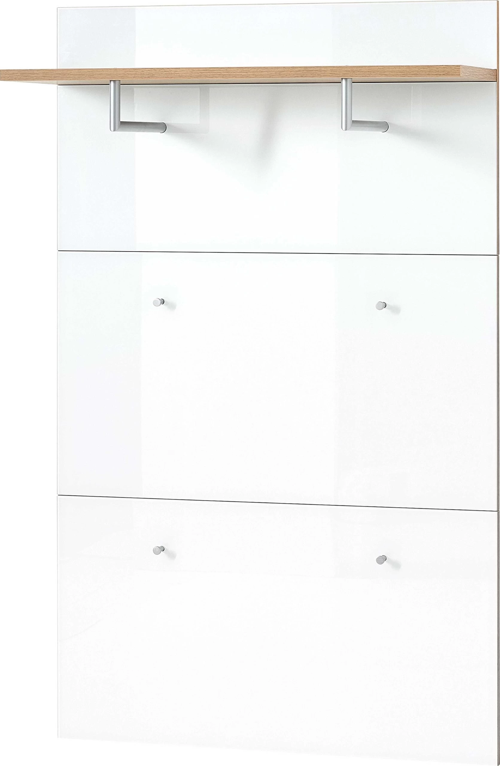 Kapstokpaneel Tille H144 X B89cm - Wit/eik - Afbeelding 7