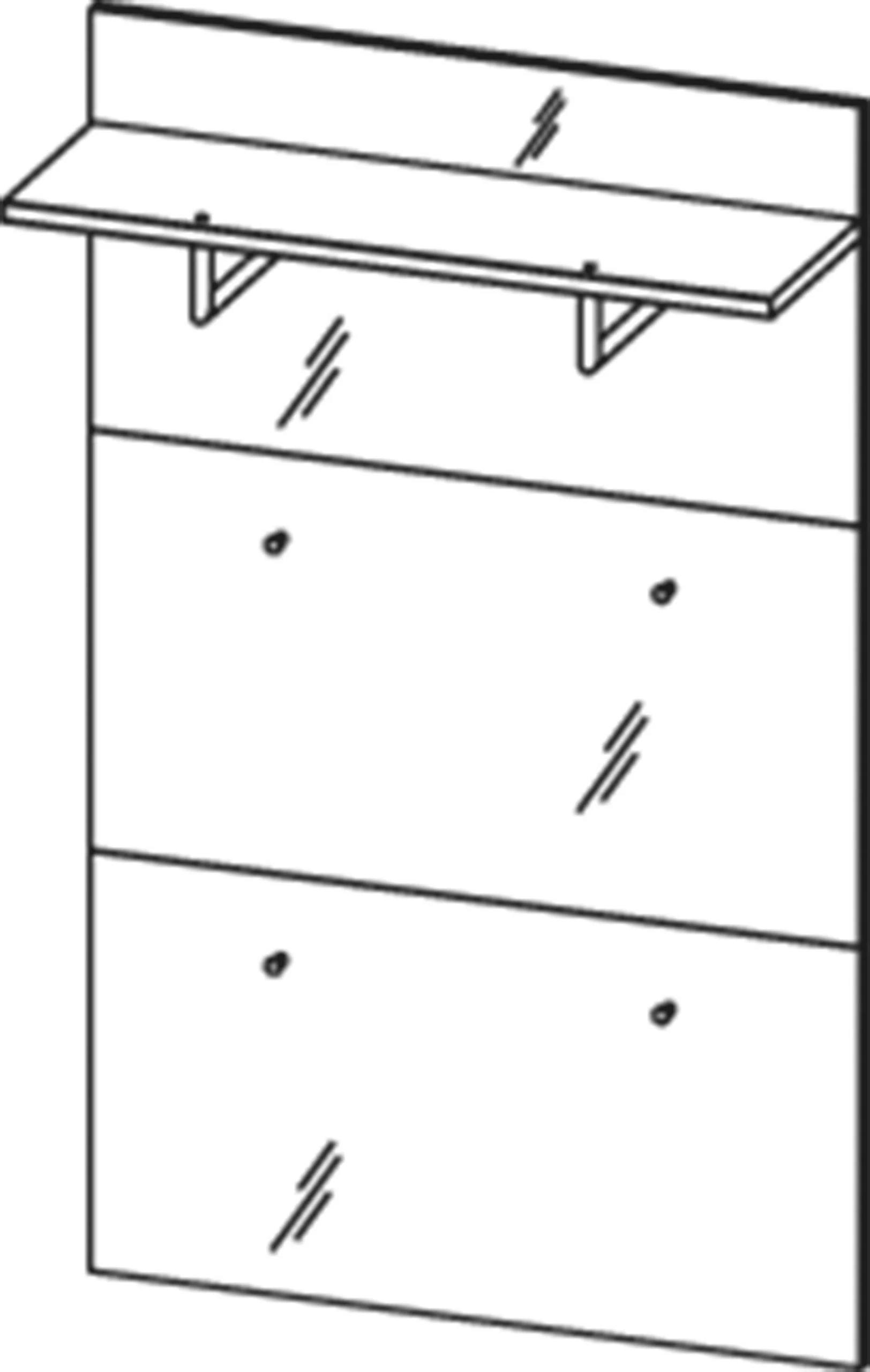 Kapstokpaneel Tille H144 X B89cm - Wit/eik - Afbeelding 4
