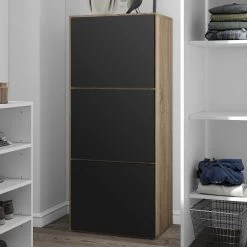 Schoenenkast Bamboo - Eik/zwart