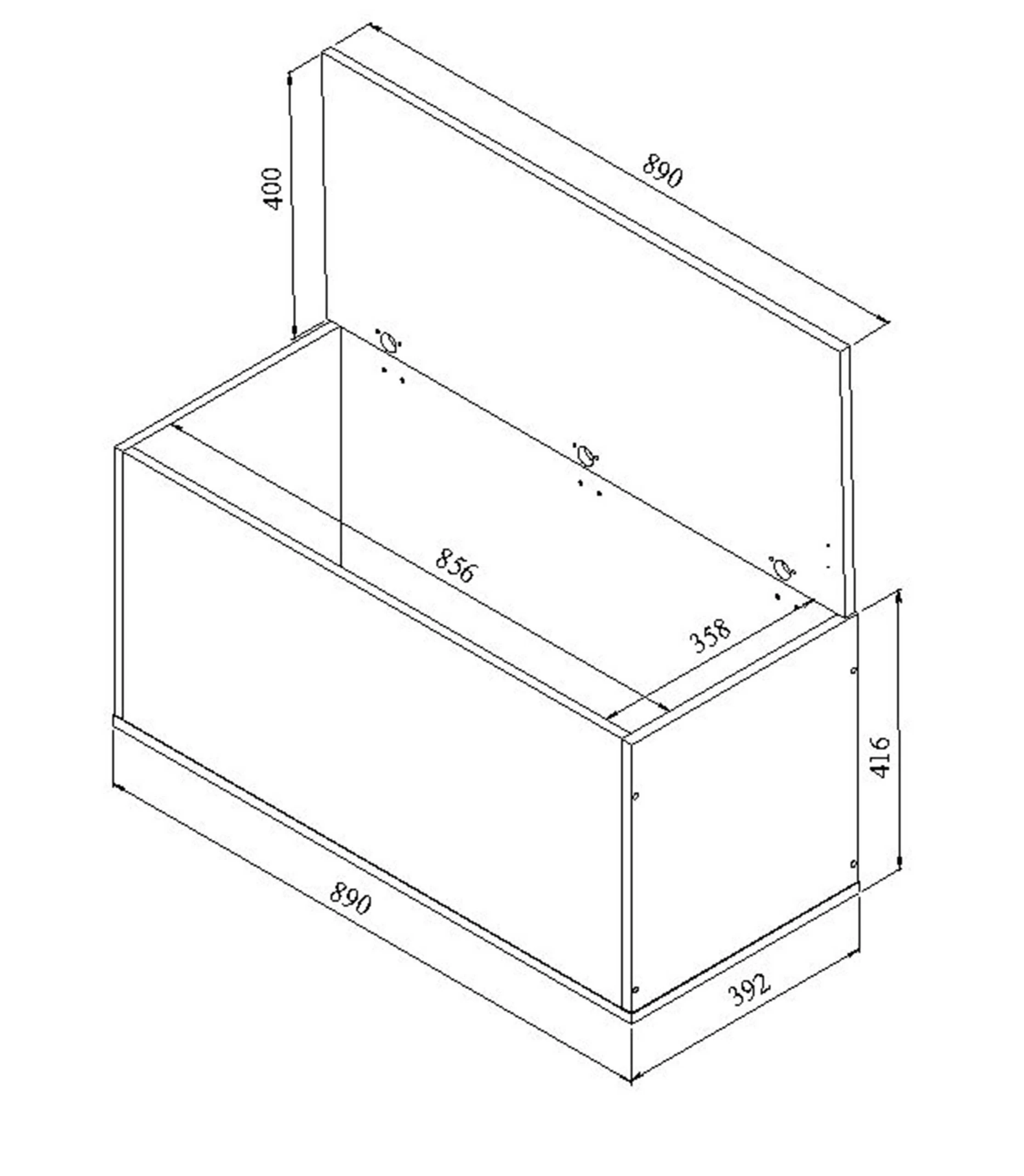Bank Knox Met Opbergruimte - Wit/zwart - Afbeelding 3