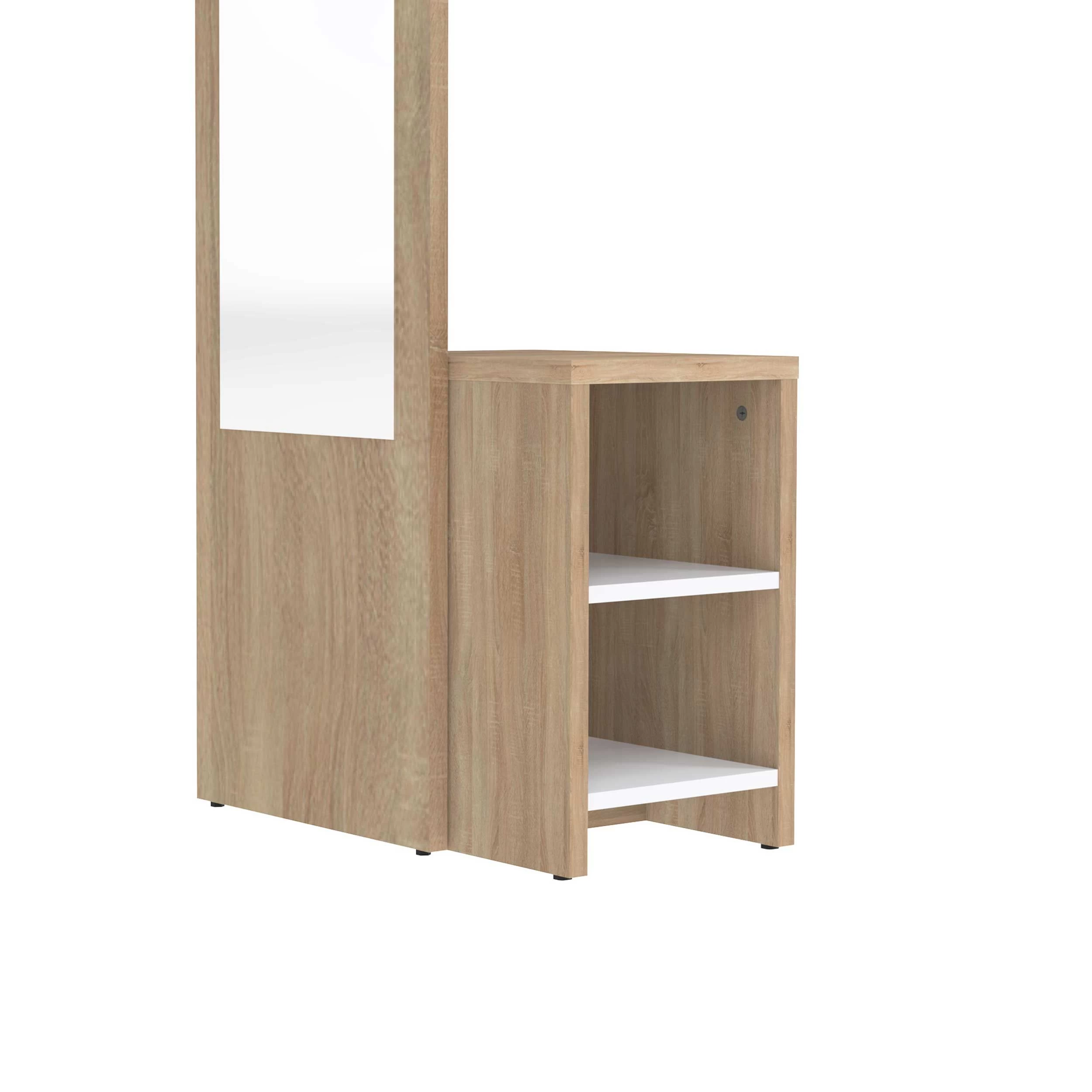 Halkast Vestibulo Met Spiegel - Eik/wit - Afbeelding 10