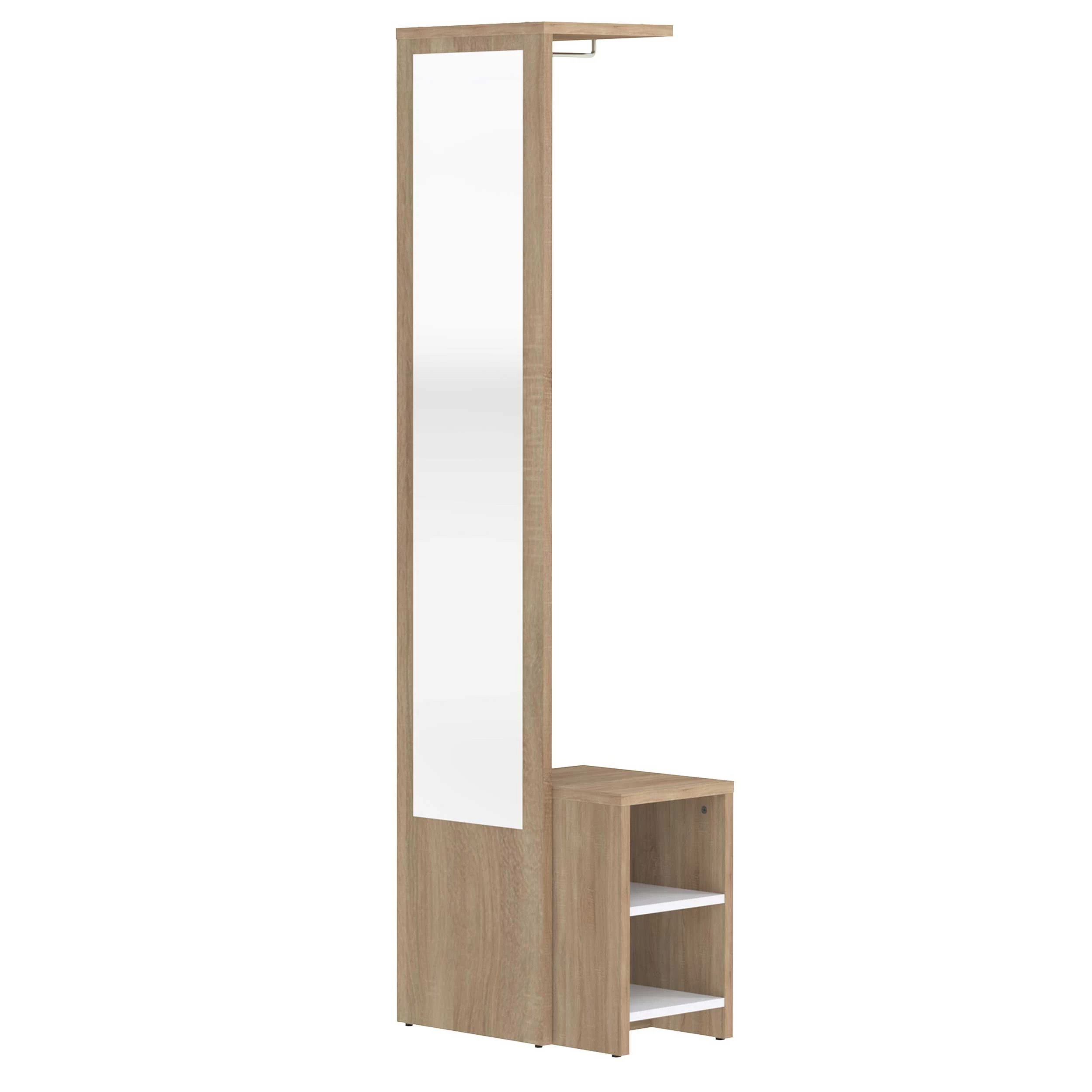 Halkast Vestibulo Met Spiegel - Eik/wit - Afbeelding 12