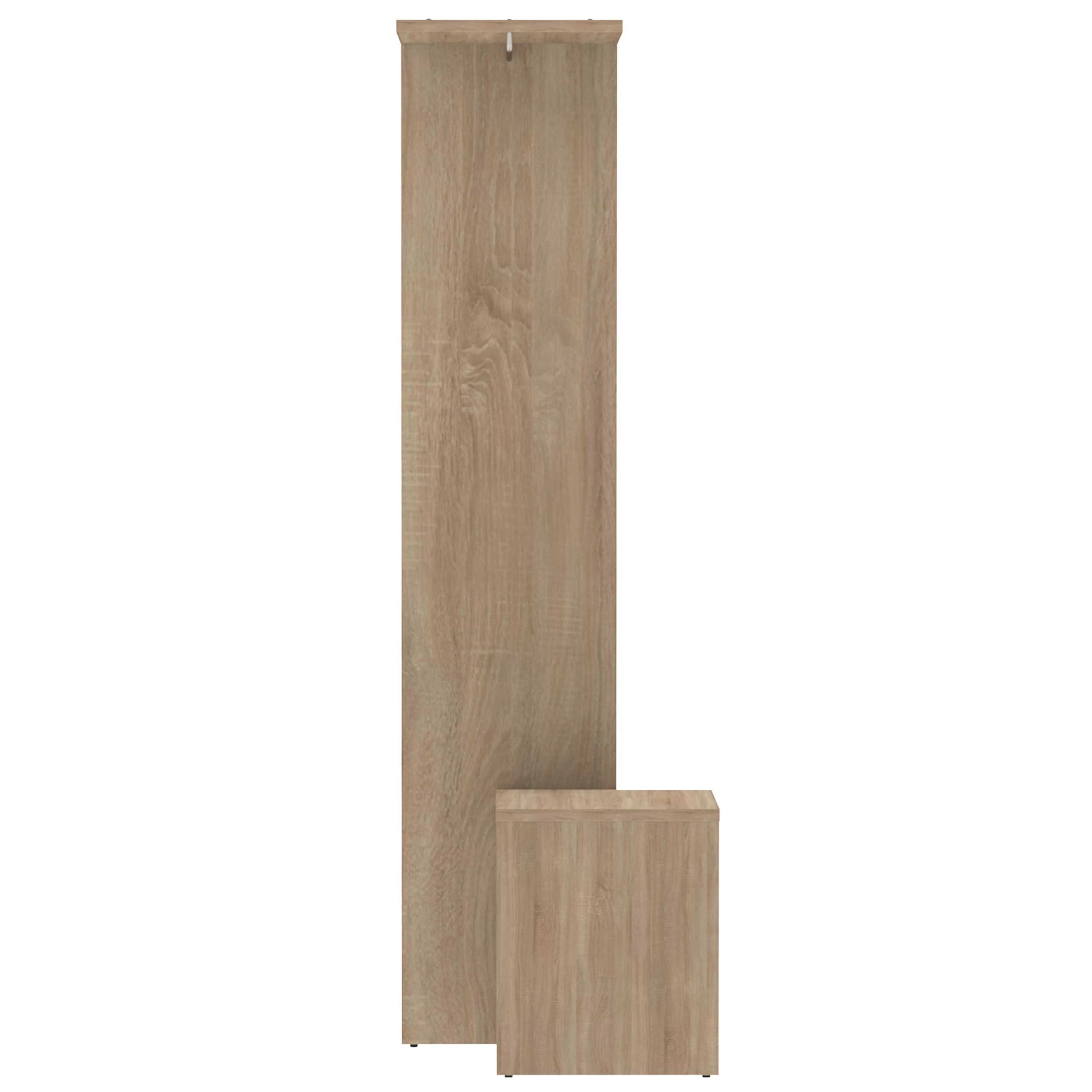 Halkast Vestibulo Met Spiegel - Eik/wit - Afbeelding 3