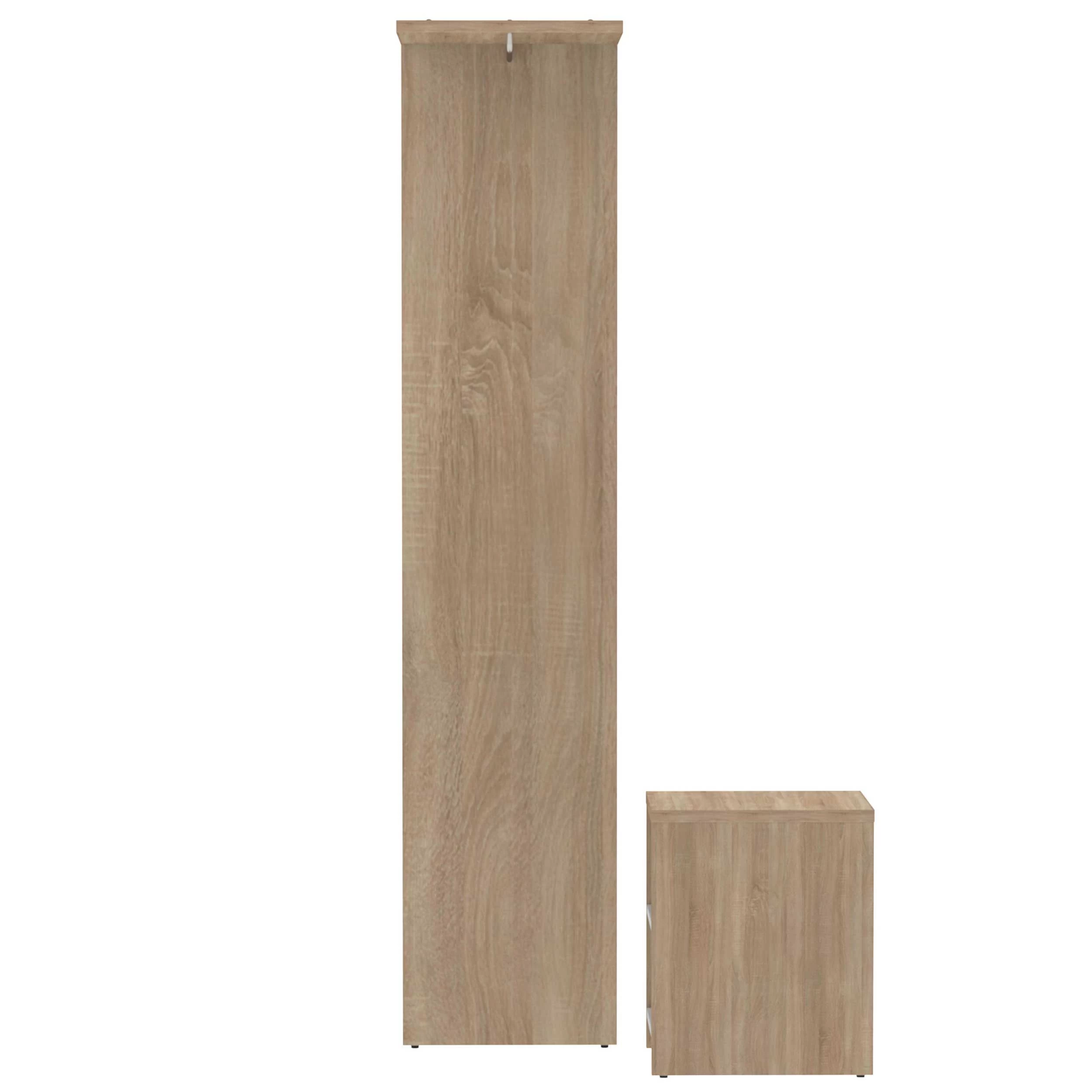 Halkast Vestibulo Met Spiegel - Eik/wit - Afbeelding 5