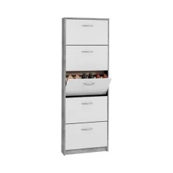 FMD Schoenenkast Step 5 Laden - Beton/wit