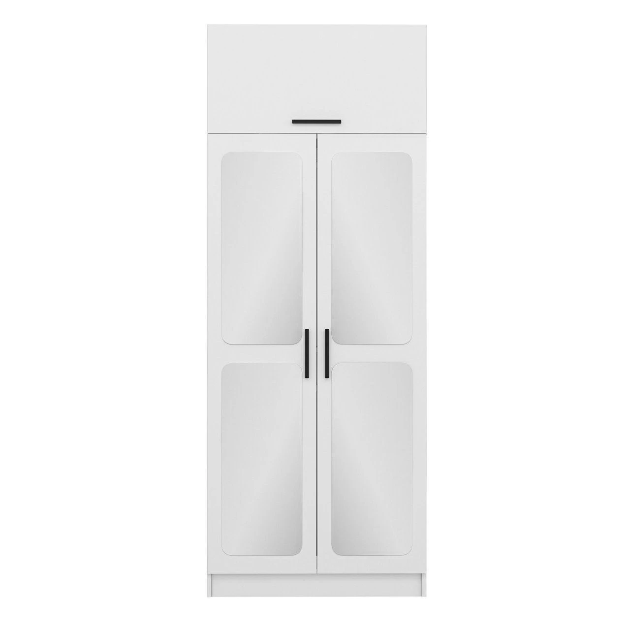 Witte Melamine Kledingkast 90x235x52cm - Woody Fashion - Afbeelding 6