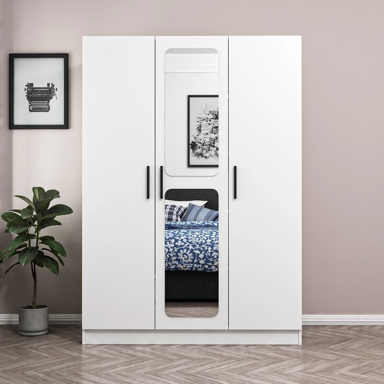 Woody Fashion Melamine Kledingkast - 135x210x52cm Wit