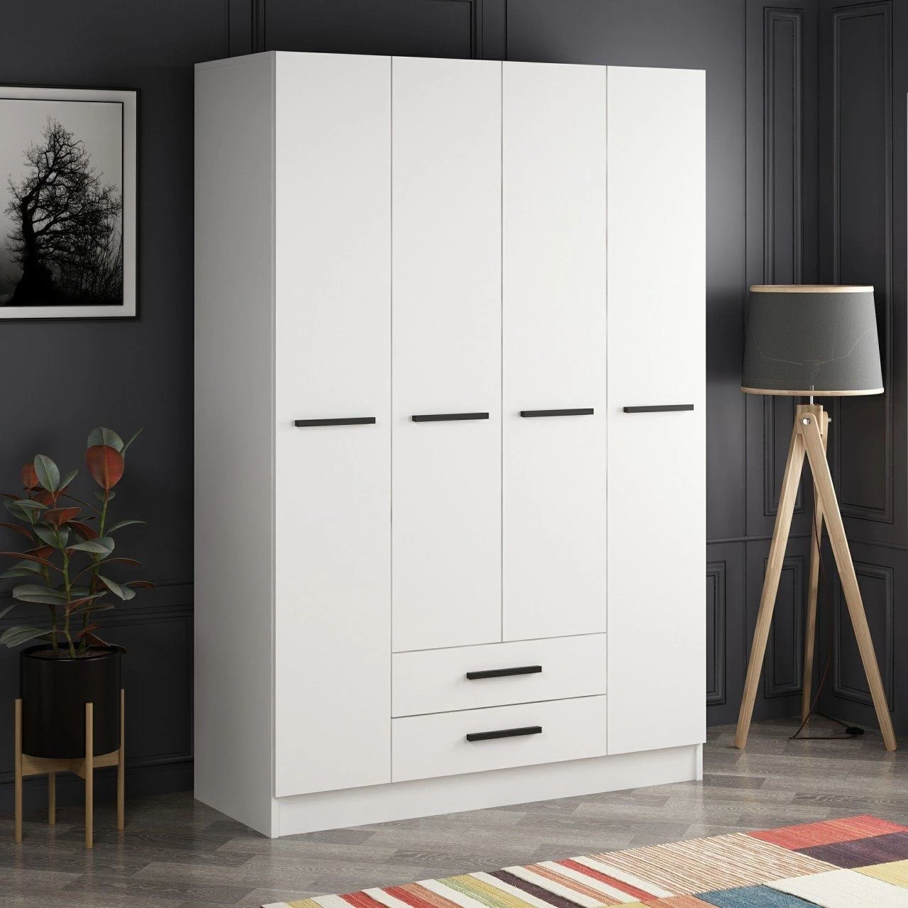 Woody Fashion Kledingkast Wit - 180x180x52cm - Afbeelding 8