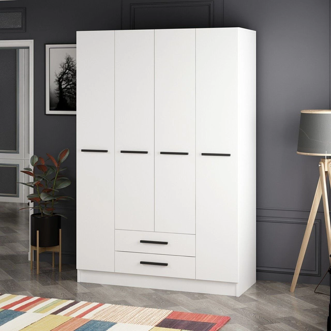 Woody Fashion Kledingkast Wit - 180x180x52cm - Afbeelding 7