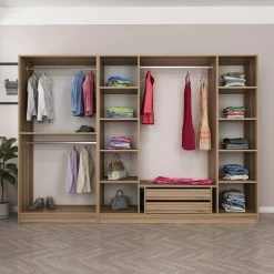 Woody Fashion 18mm Melamine Kledingkast | 270x190x52cm | Dore Kleur