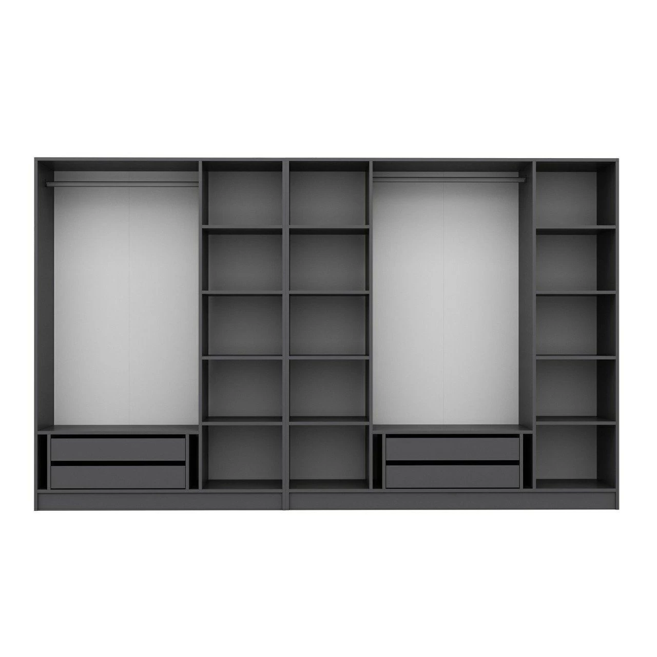 Woody Fashion: Antraciet Garderobekast - 100% Melamine | 18mm | 315x210x52 - Afbeelding 4