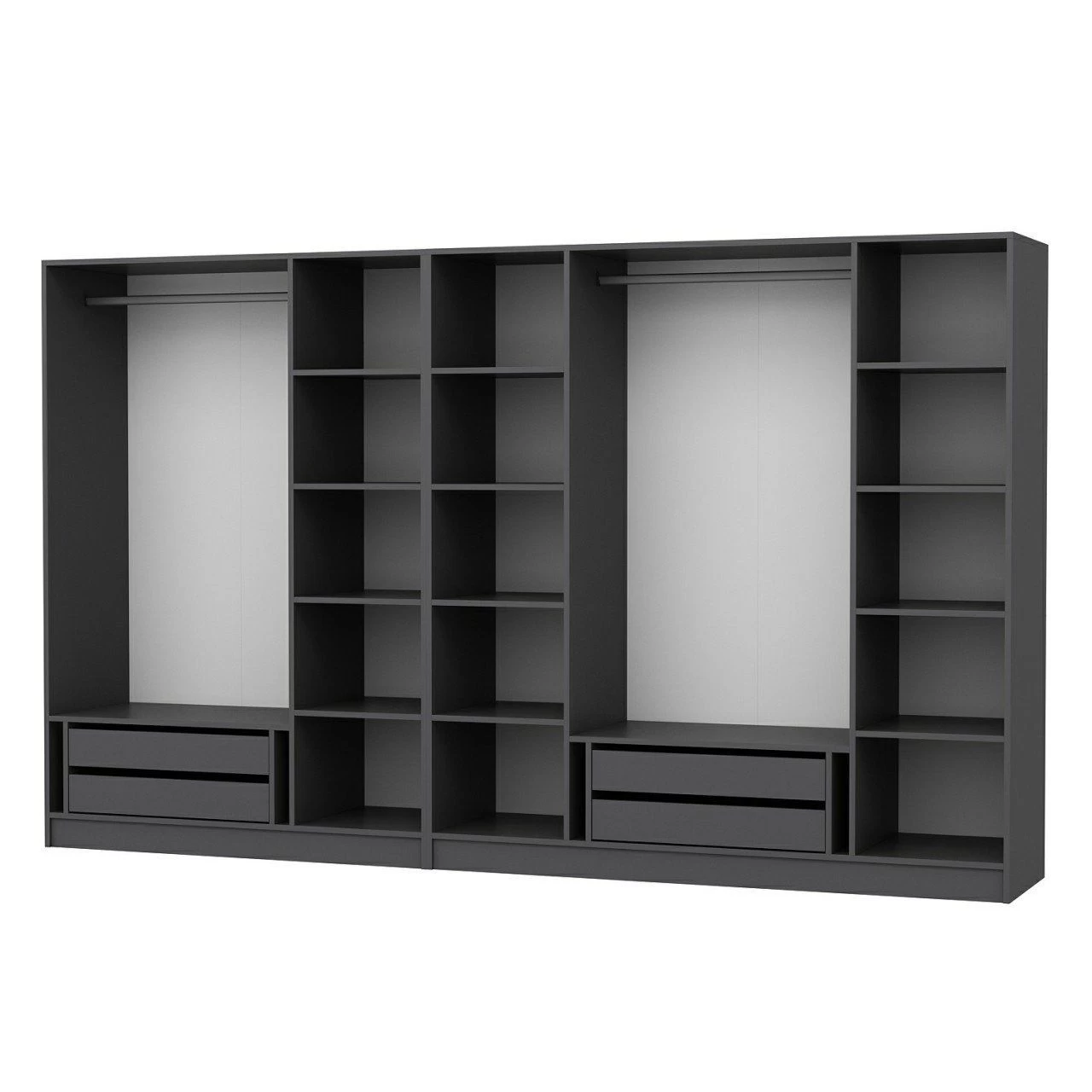 Woody Fashion: Antraciet Garderobekast - 100% Melamine | 18mm | 315x210x52 - Afbeelding 2