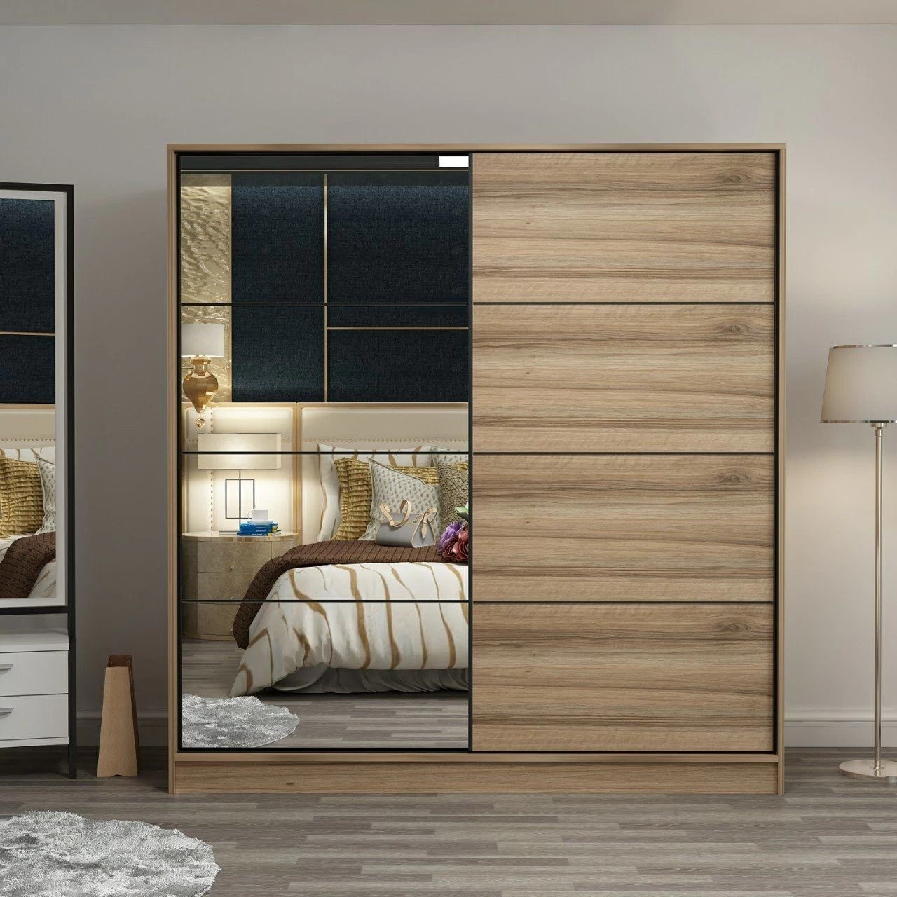 Woody Kledingkast | 100% Melamine Coating | Dore | 180x210x52 Cm