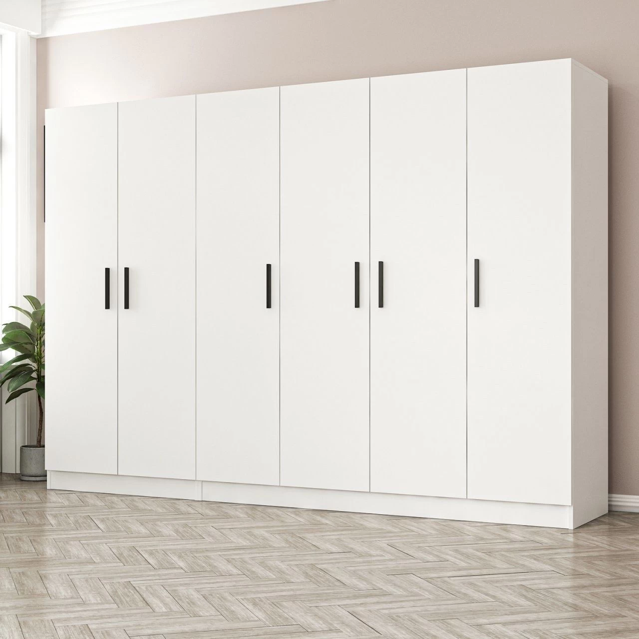 VersaShelf Stijlvolle Garderobekast | Woody Fashion | 100% Melamine | Wit - Afbeelding 4