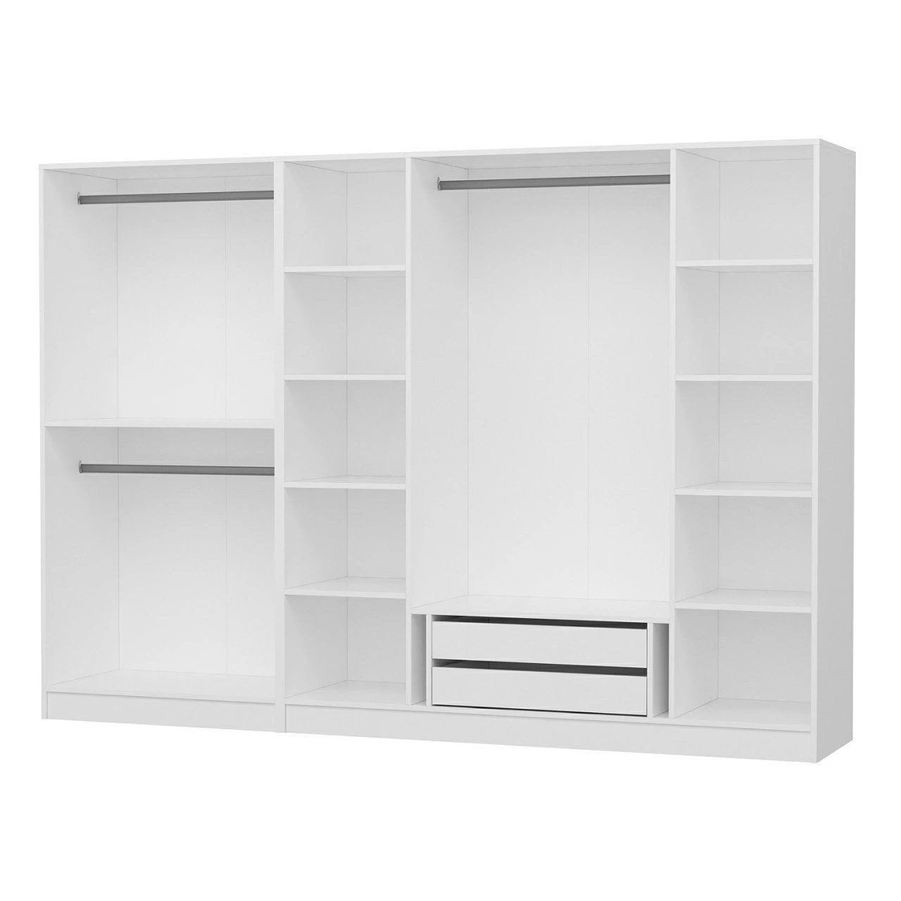 Woody Fashion Melamine Kledingkast - Wit, 270x210x52 Cm - Afbeelding 5