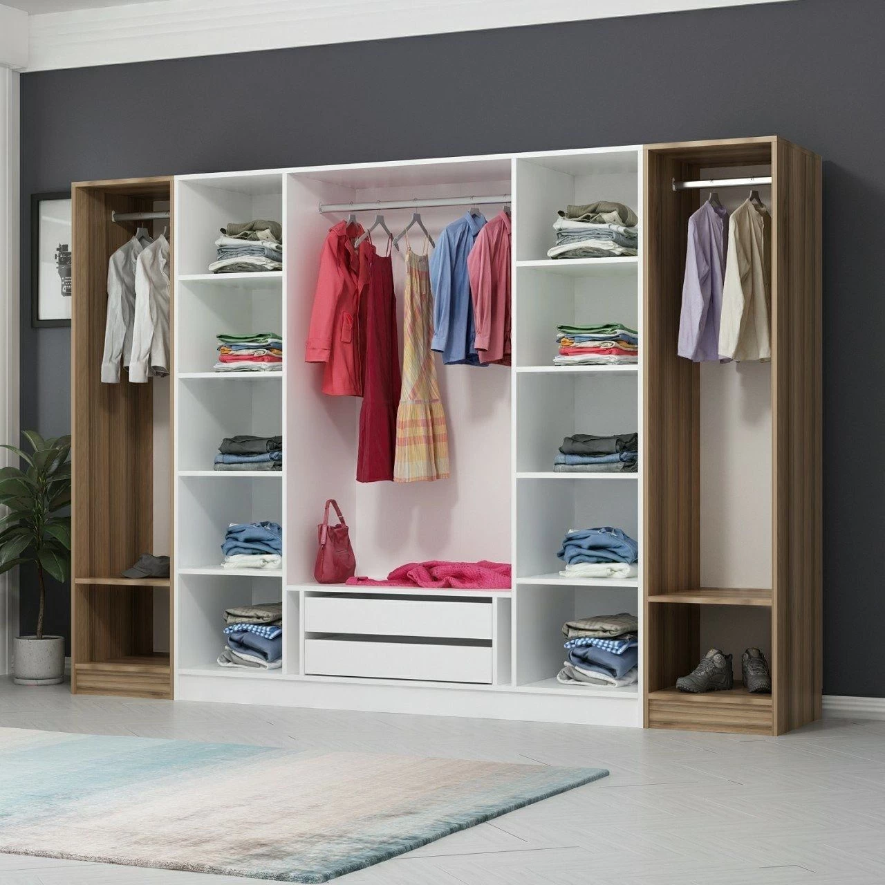 Witte Houten Kledingkast | 100% Melamine | 18 Mm Dik - Afbeelding 7