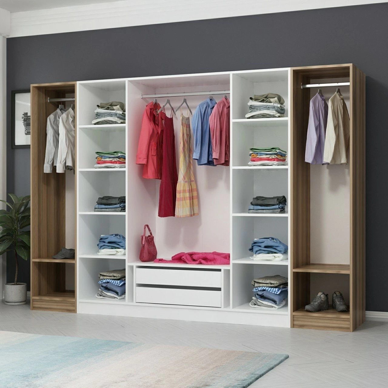 Witte Houten Kledingkast | 100% Melamine | 18 Mm Dik - Afbeelding 6