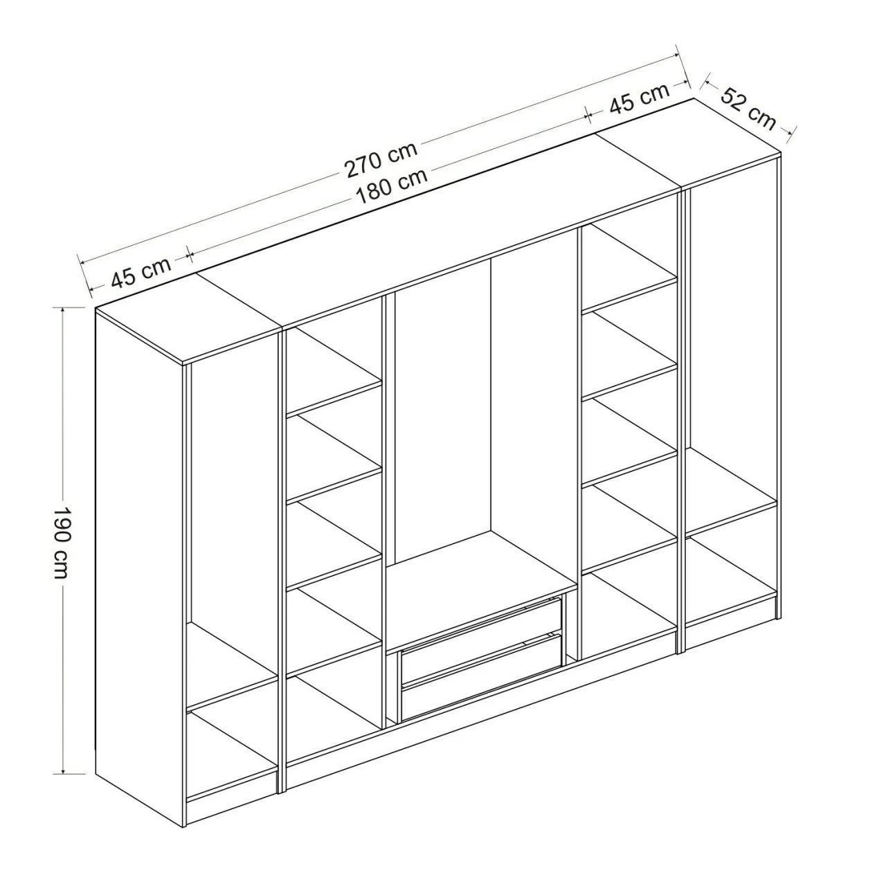 Witte Houten Kledingkast | 100% Melamine | 18 Mm Dik - Afbeelding 2