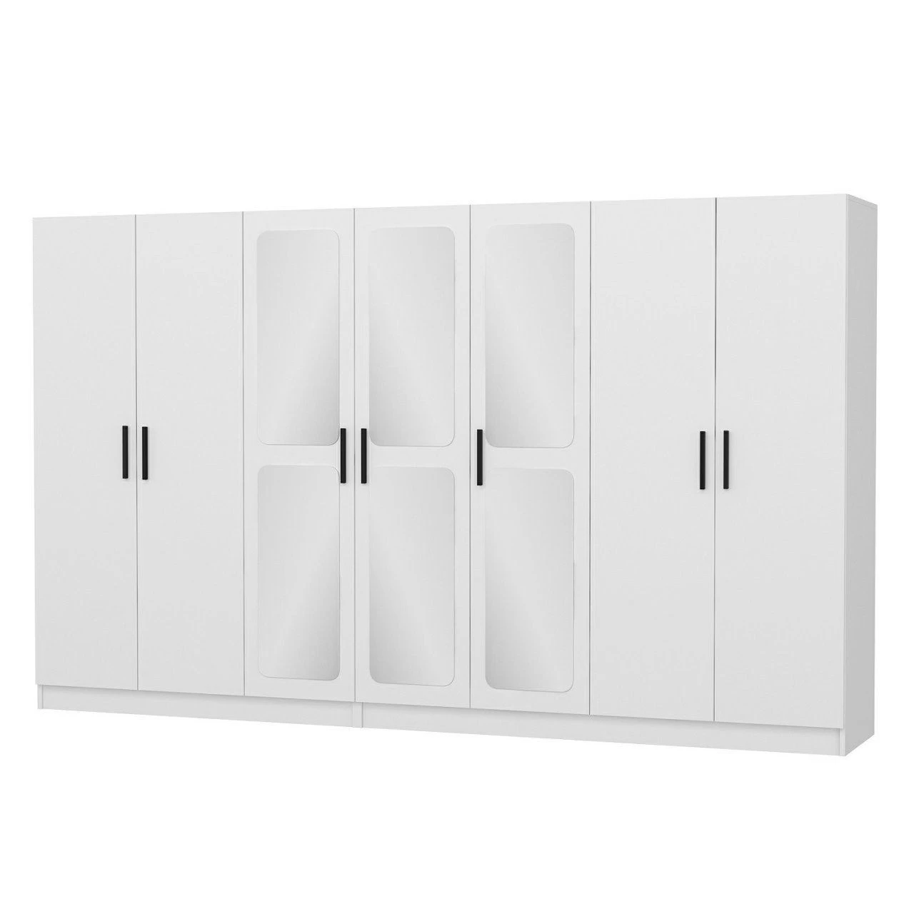 Woody Kledingkast Wit | Melamine Coating | 100% PB | 315x190x52 Cm - Afbeelding 5