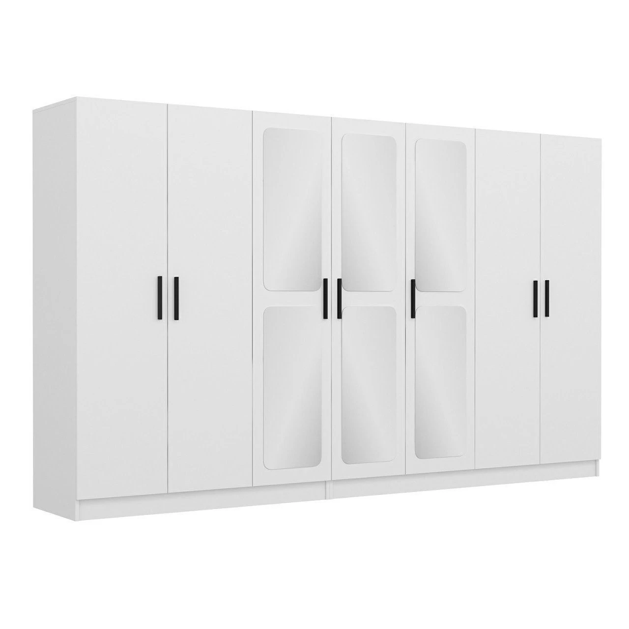 Woody Kledingkast Wit | Melamine Coating | 100% PB | 315x190x52 Cm - Afbeelding 3