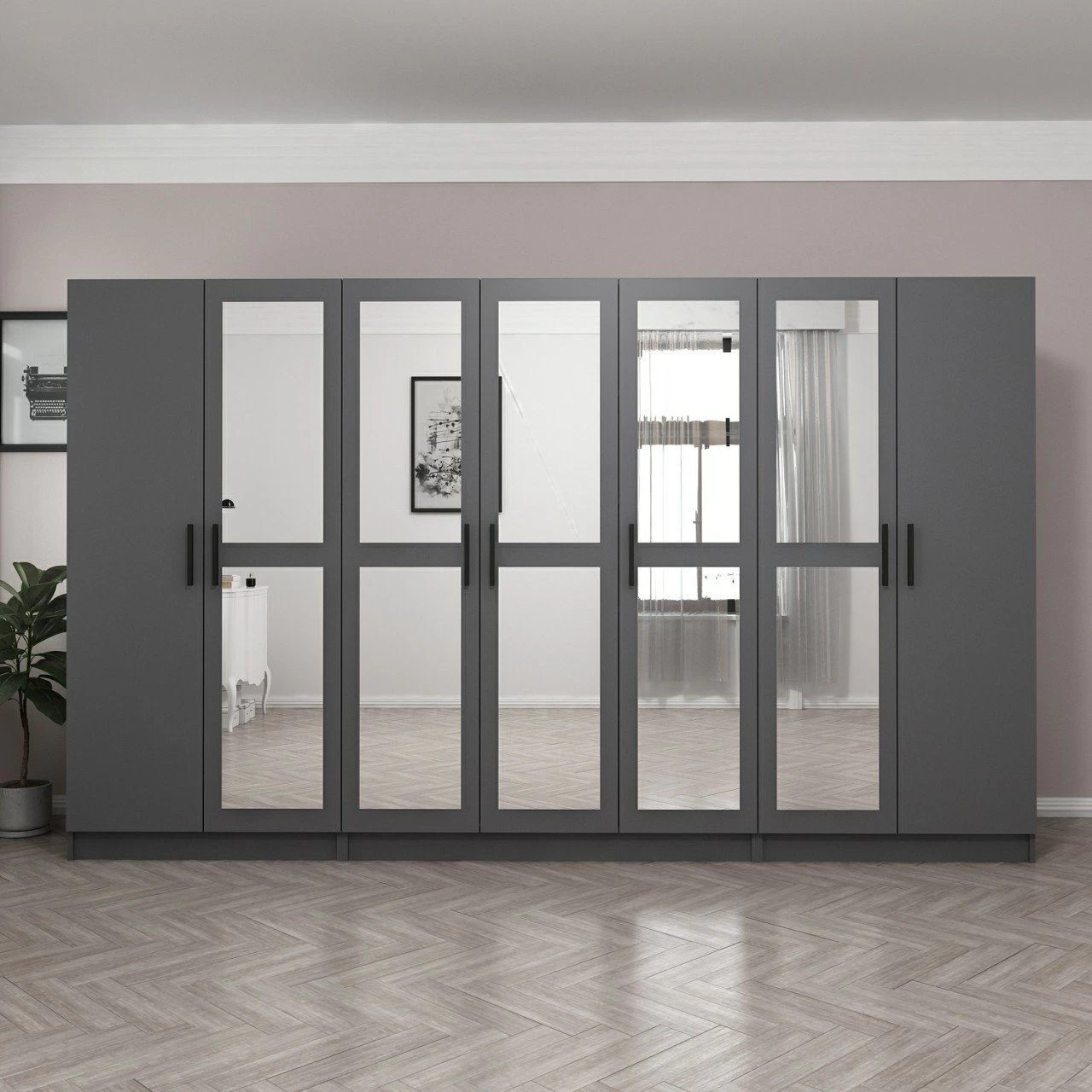 Woody Kledingkast | Antraciet | 100% Melamine - Afbeelding 8