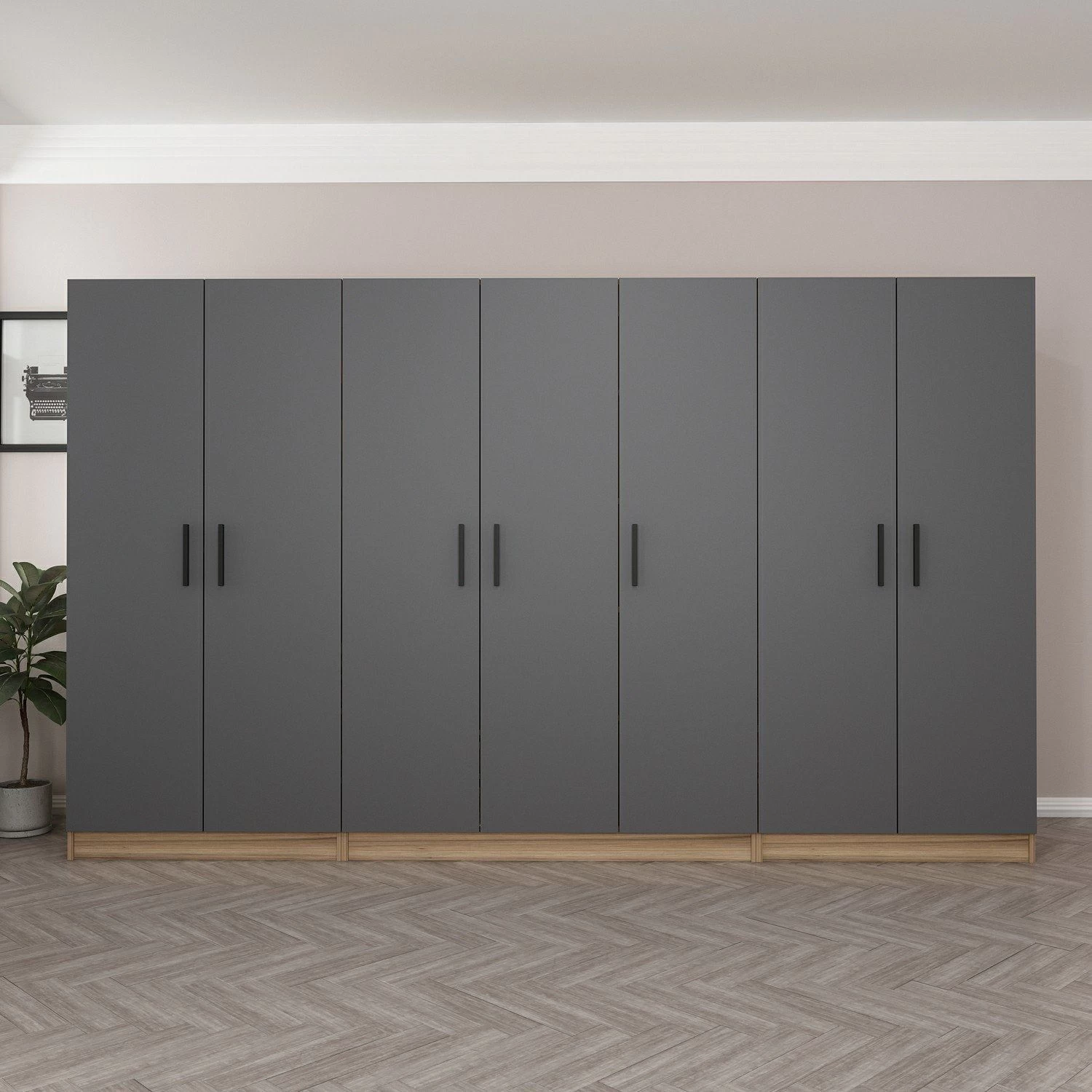 Antraciet Garderobekast | Woody Fashion | 100% Melamine Gecoat - Afbeelding 8