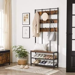 ALINRU Kapstok/Entree Organiser - Rustiek Stalen Frame