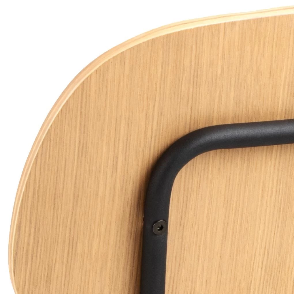 Keukenstoel Amir Fineer En Staal - Eik/zwart - Afbeelding 3