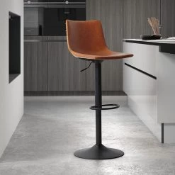 Verstelbare Barstoel Fontana - Cognac