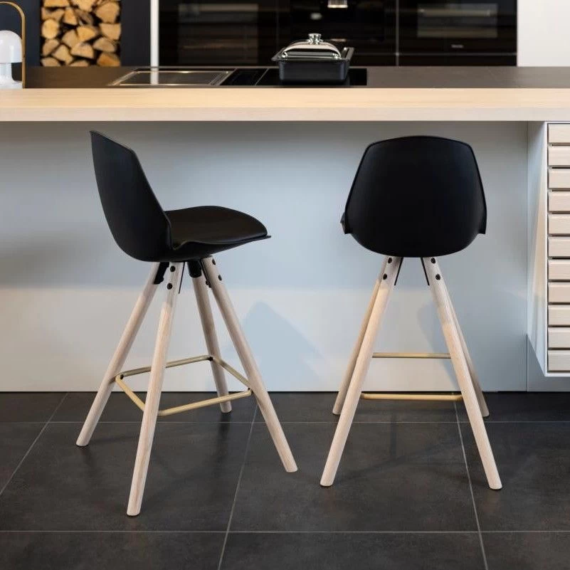 Counterstoel Sammy - Zwart/beige