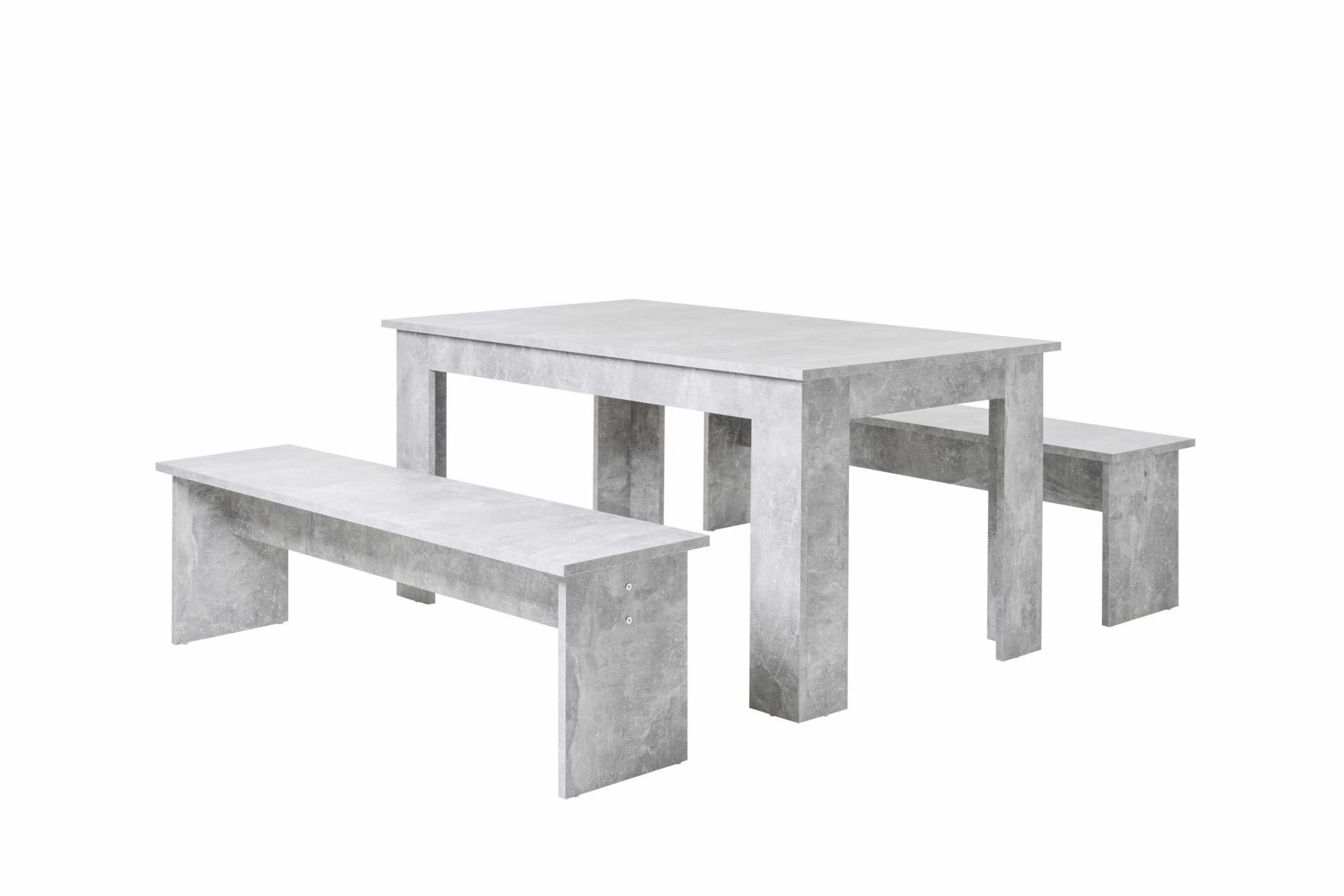 Tafelset Munich 140cm Met 2 Zitbanken - Beton
