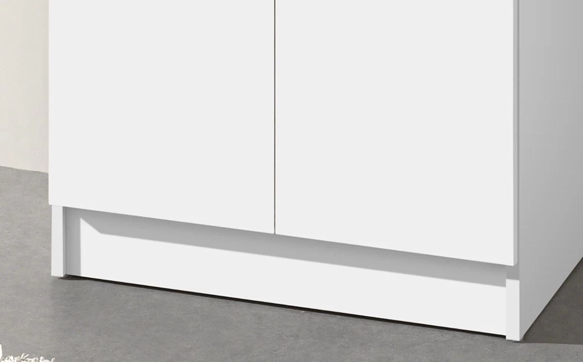 Opbergkast Ray 60cm Met 2 Deuren En 4 Legplanken - Wit - Afbeelding 3