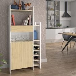 Keukenkast Kani 1 Deur & 1 Lade - Lichte Eik/wit