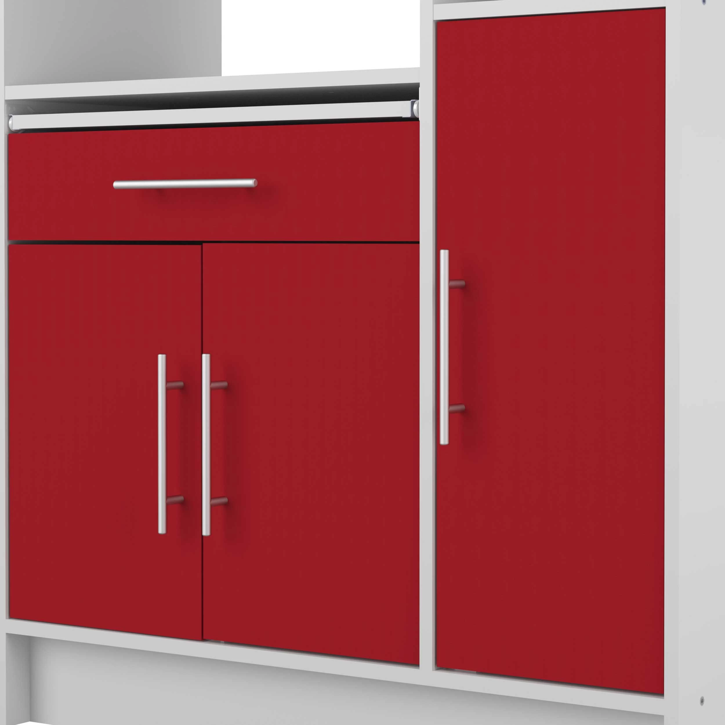 Keukenkast Liana Voor Magnetron - Wit/rood - Afbeelding 4