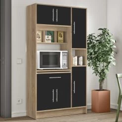 Keukenkast Liana Voor Magnetron - Eik/zwart
