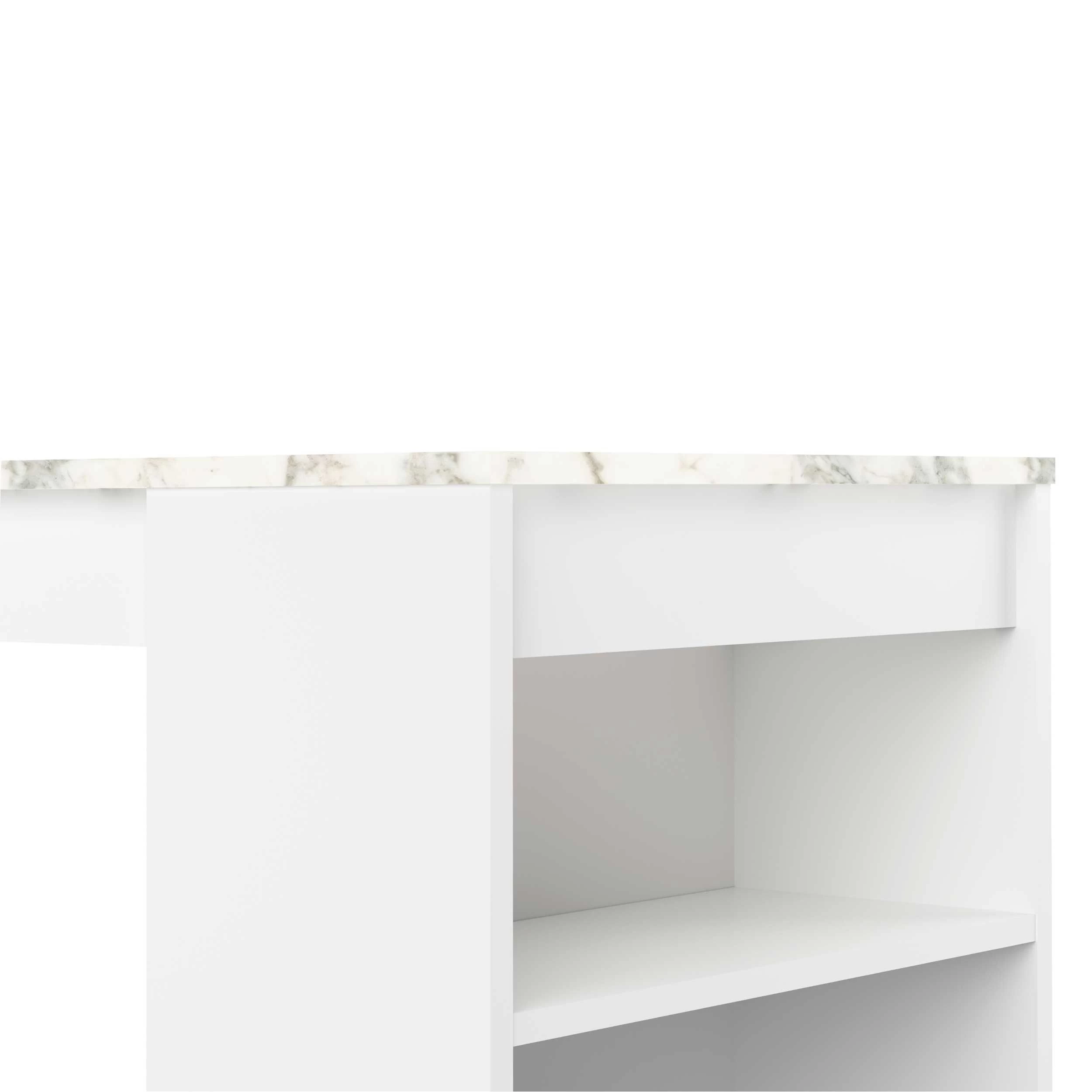 Bartafel Aravis 115x50 Met Opbergruimte - Wit/marmer - Afbeelding 4