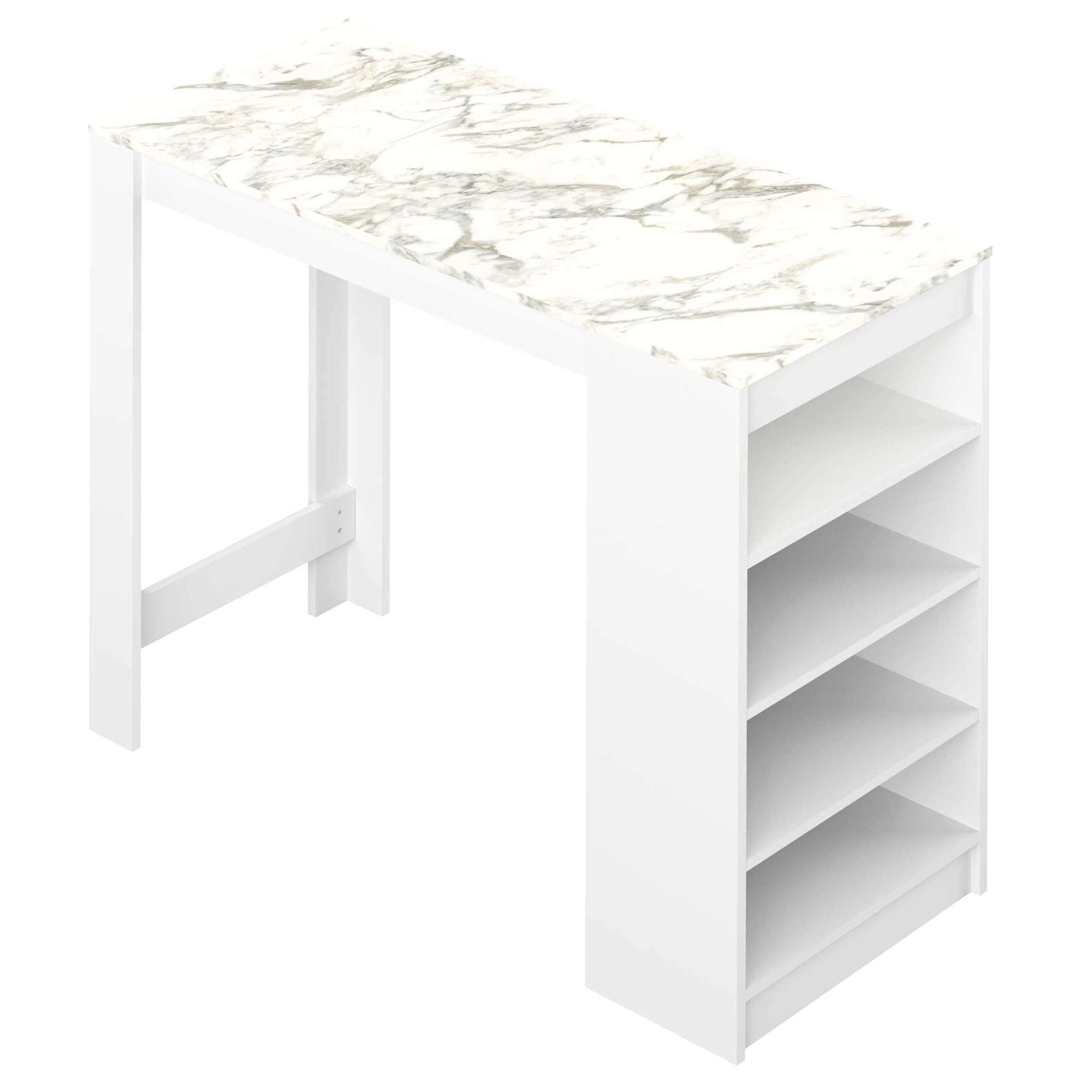 Bartafel Aravis 115x50 Met Opbergruimte - Wit/marmer - Afbeelding 3